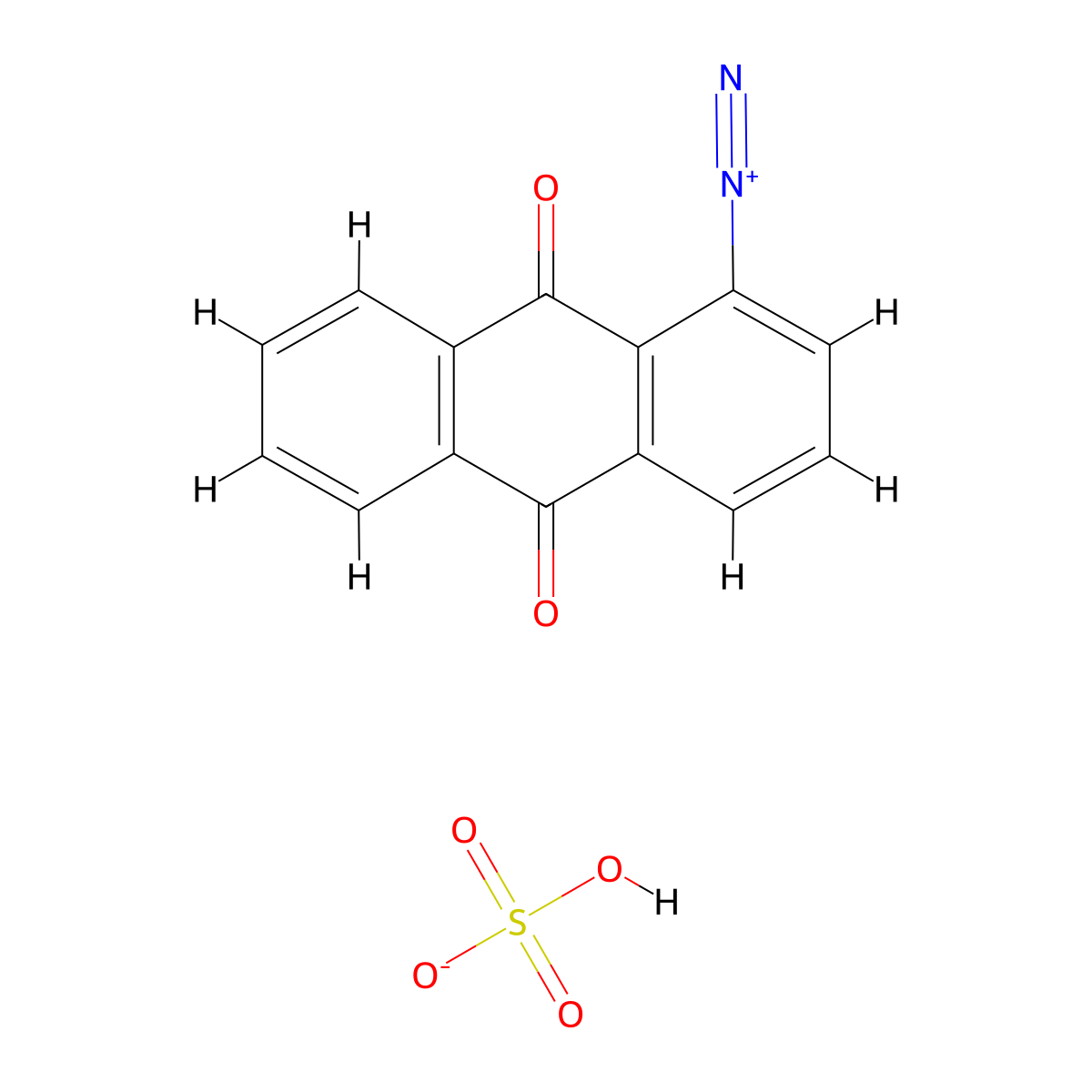 1-Anthraquinonediazonium sulfate molecular structure, CAS 51143-41-0
