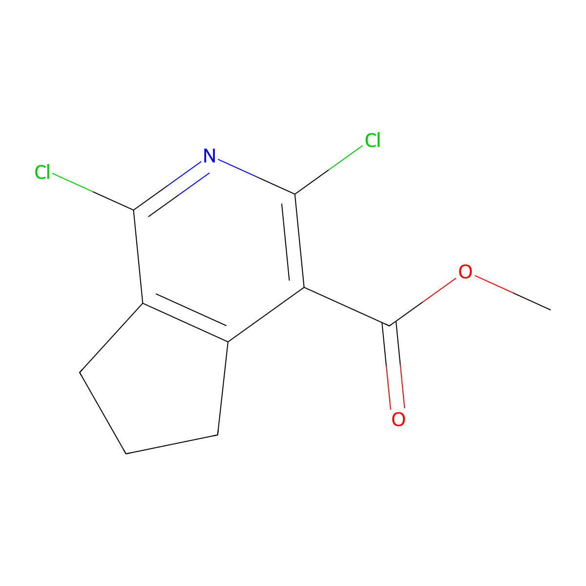 methyl 1,3-dichloro-5H,6H,7H-cyclopenta[c]pyridine-4-carboxylate molecular structure, CAS 51143-83-0