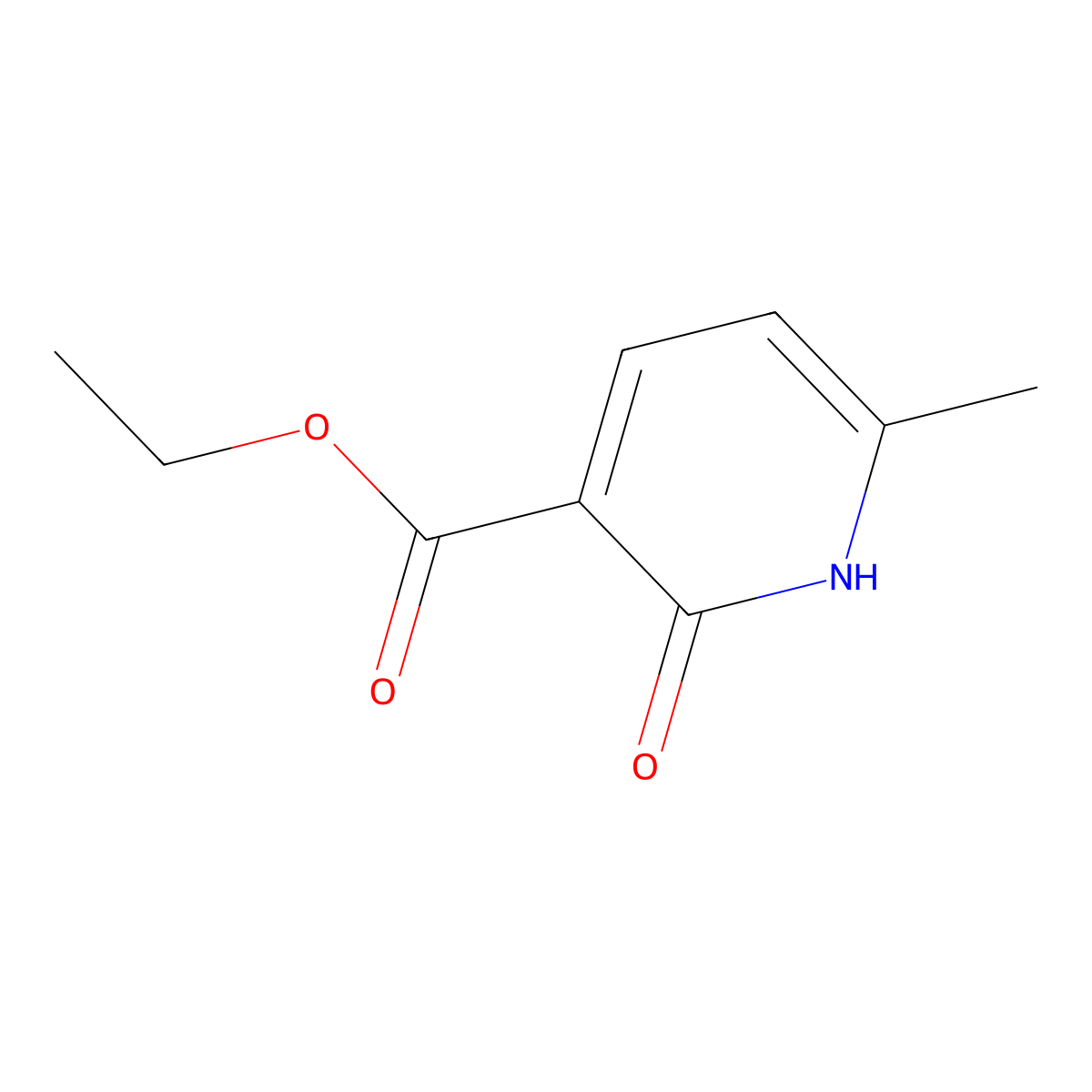 Ethyl 6-methyl-2-oxo-1,2-dihydropyridine-3-carboxylate molecular structure, CAS 51146-04-4