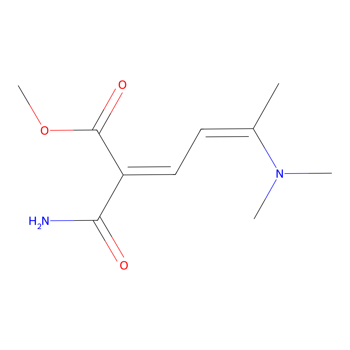 Methyl 2-carbamoyl-5-(dimethylamino)hexa-2,4-dienoate molecular structure, CAS 51146-05-5