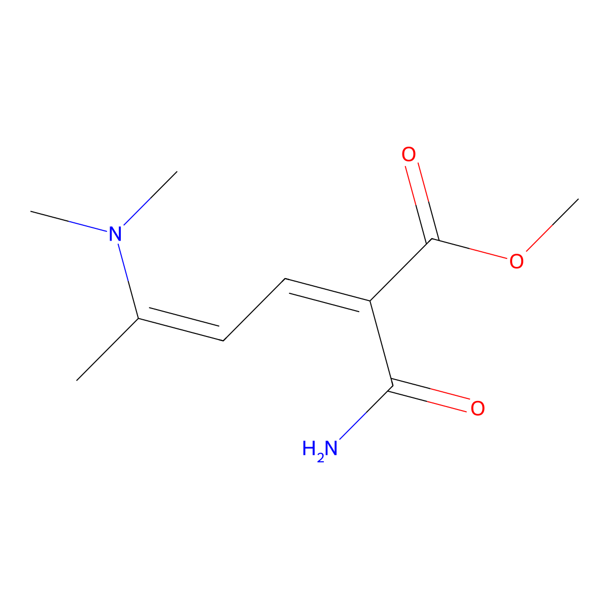 Methyl 2-carbamoyl-5-(dimethylamino)hexa-2,4-dienoate molecular structure, CAS 51146-05-5