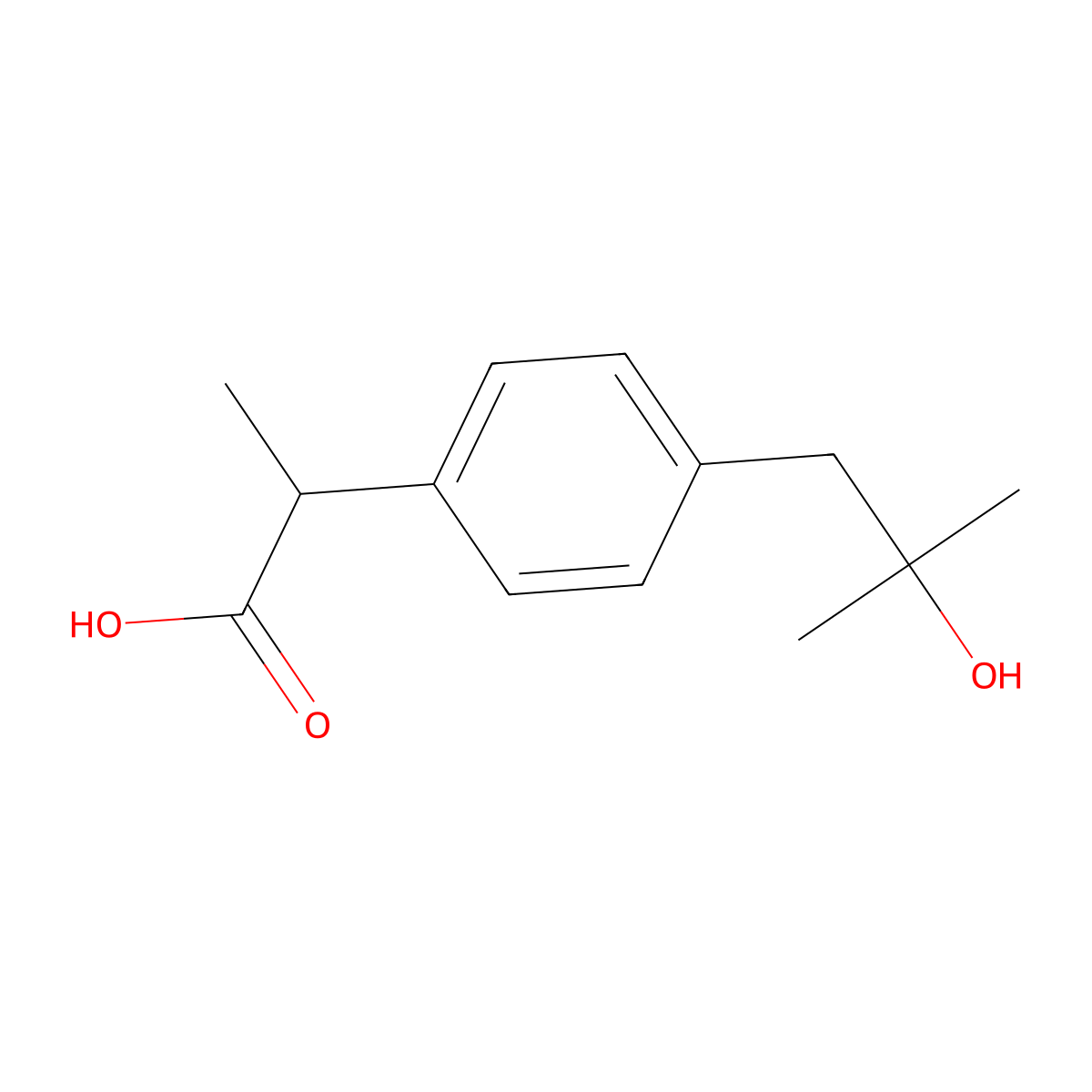 Hydroxyibuprofen molecular structure, CAS 51146-55-5