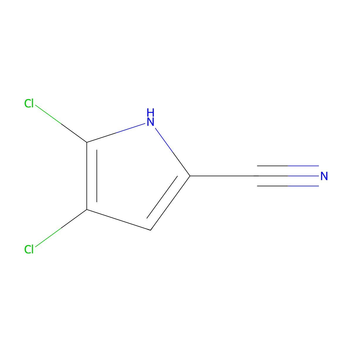 4,5-Dichloro-1H-pyrrole-2-carbonitrile molecular structure, CAS 51147-99-0