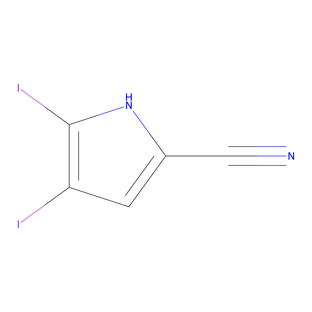 4,5-Diiodo-1H-pyrrole-2-carbonitrile molecular structure, CAS 51148-01-7