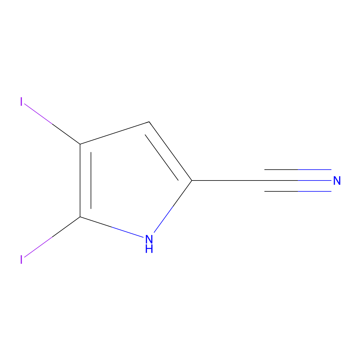 4,5-Diiodo-1H-pyrrole-2-carbonitrile molecular structure, CAS 51148-01-7