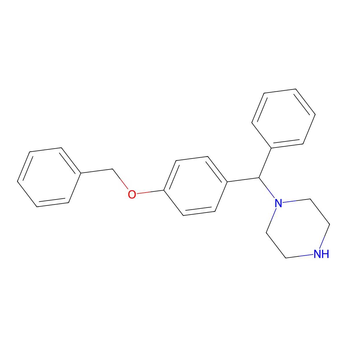 1-[[4-(Benzyloxy)phenyl](phenyl)methyl]piperazine molecular structure, CAS 511510-57-9