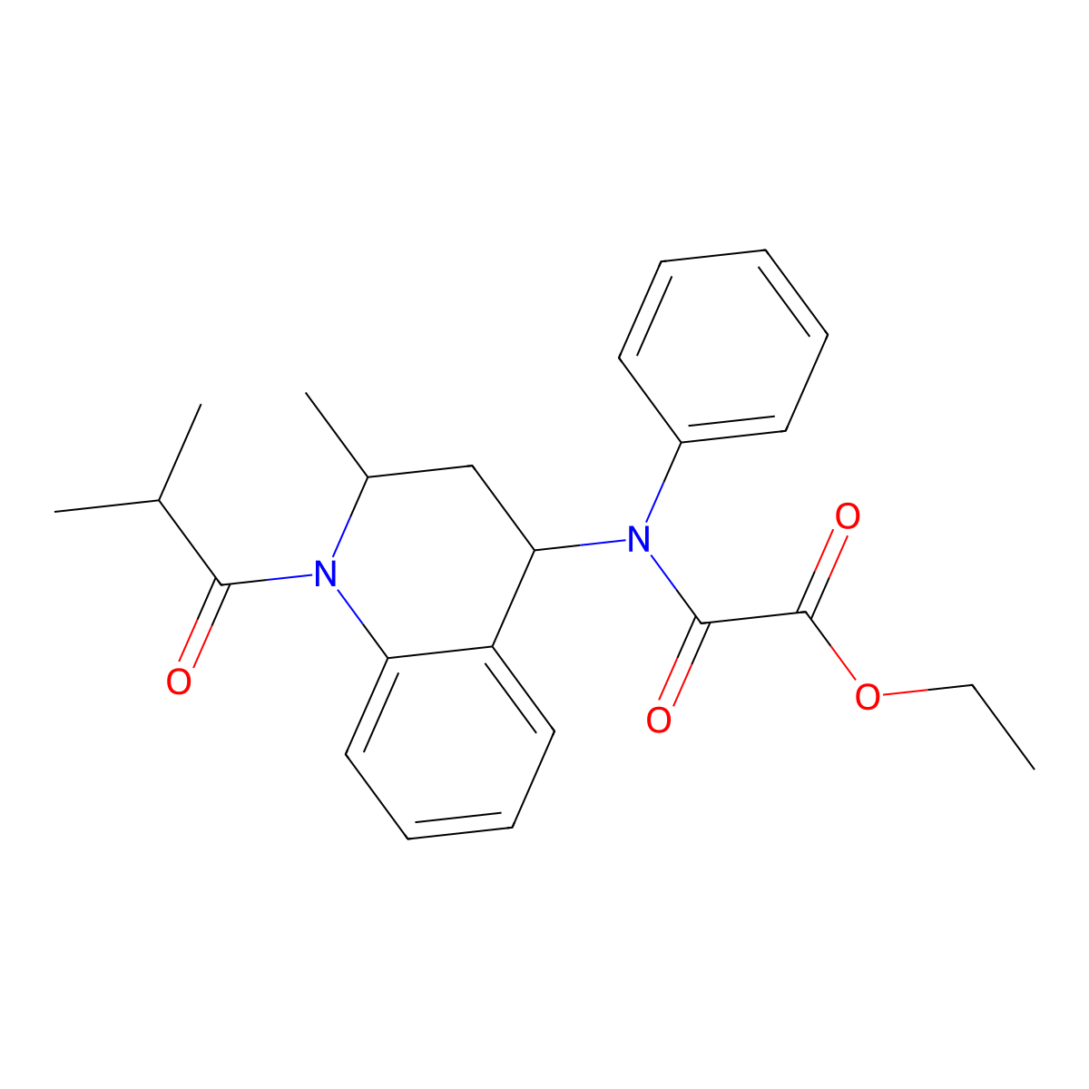 Ethyl [(1-isobutyryl-2-methyl-1,2,3,4-tetrahydroquinolin-4-yl)(phenyl)amino](oxo)acetate molecular structure, CAS 511513-86-3