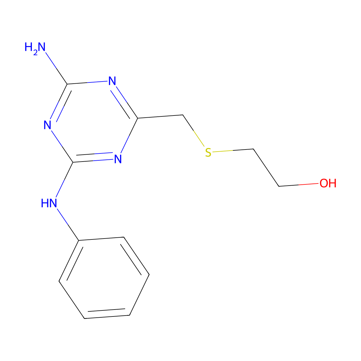 2-[(4-Amino-6-anilino-1,3,5-triazin-2-yl)methylsulfanyl]ethanol molecular structure, CAS 511514-26-4