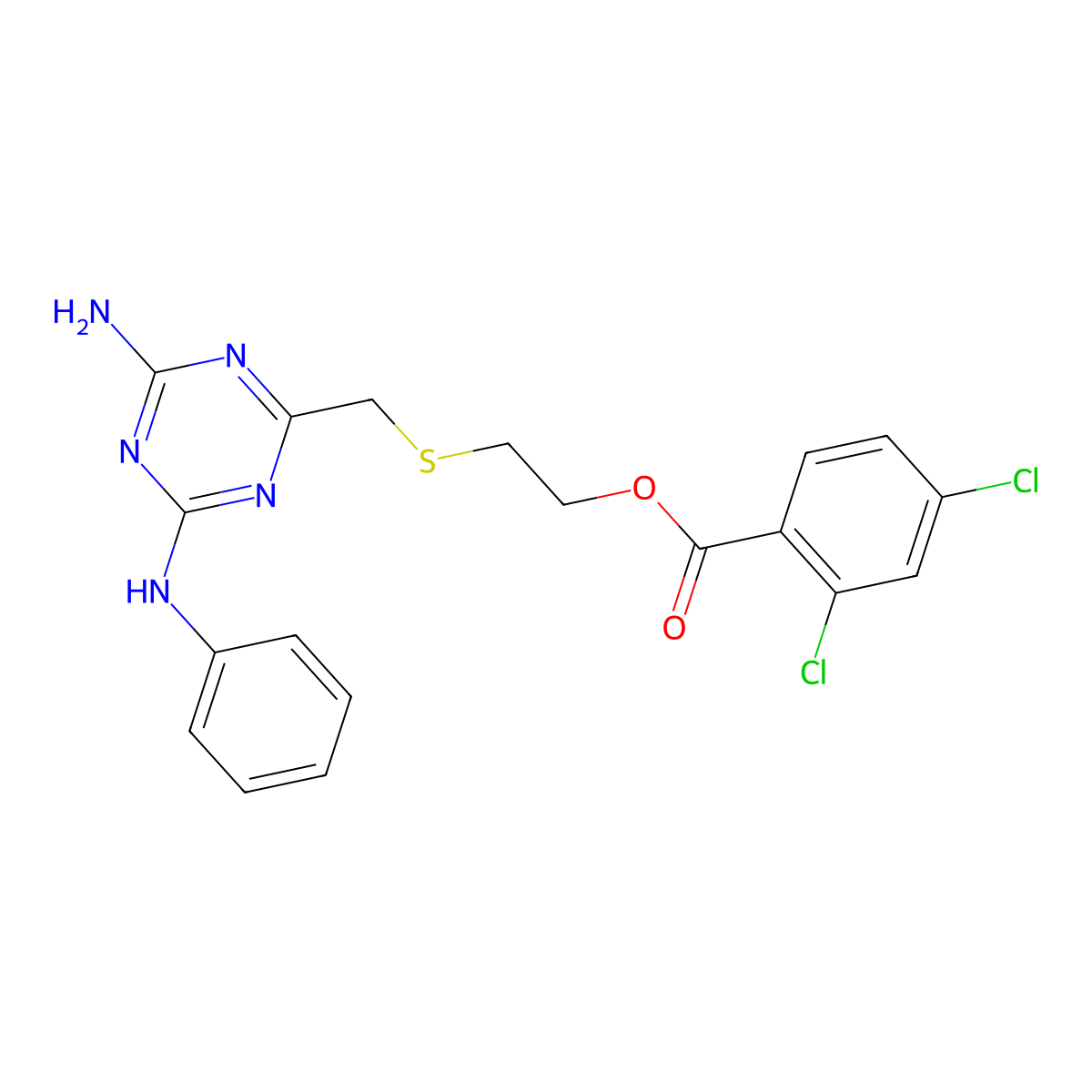2-({[4-Amino-6-(phenylamino)-1,3,5-triazin-2-yl]methyl}sulfanyl)ethyl 2,4-dichlorobenzoate molecular structure, CAS 511514-28-6