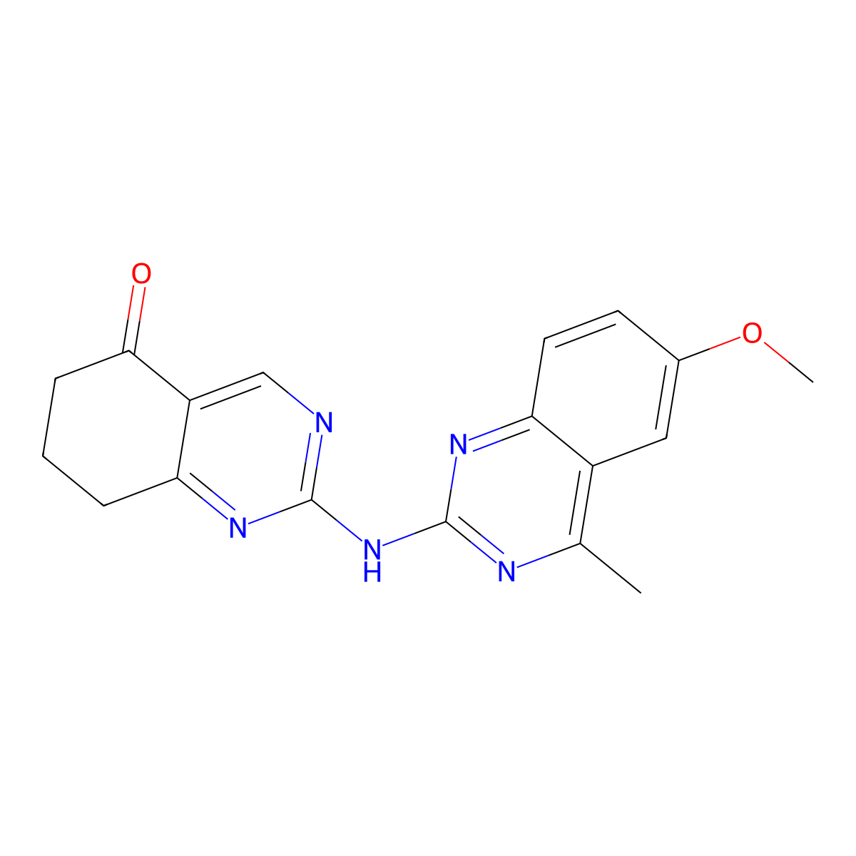 6H-Quinazolin-5-one, 2-(6-methoxy-4-methylquinazolin-2-ylamino)-7,8-dihydro- molecular structure, CAS 511514-38-8