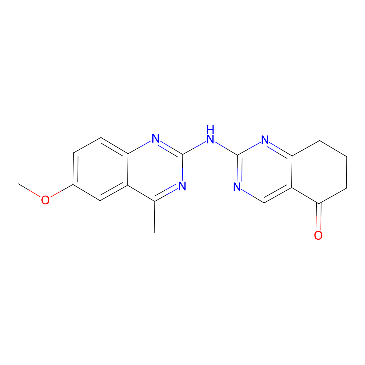 6H-Quinazolin-5-one, 2-(6-methoxy-4-methylquinazolin-2-ylamino)-7,8-dihydro- molecular structure, CAS 511514-38-8