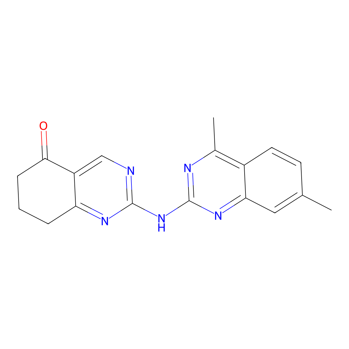 2-[(4,7-dimethylquinazolin-2-yl)amino]-7,8-dihydroquinazolin-5(6H)-one molecular structure, CAS 511514-68-4