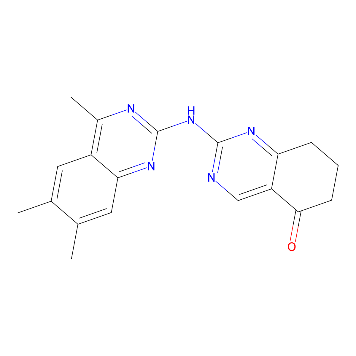2-[(4,6,7-trimethylquinazolin-2-yl)amino]-7,8-dihydroquinazolin-5(6H)-one molecular structure, CAS 511514-69-5