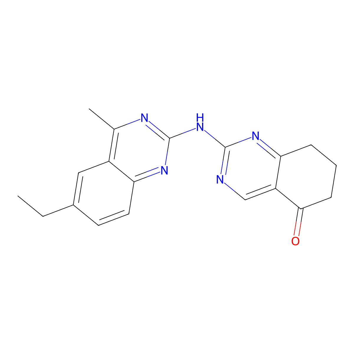 2-(6-Ethyl-4-methyl-quinazolin-2-ylamino)-7,8-dihydro-6H-quinazolin-5-one molecular structure, CAS 511514-70-8