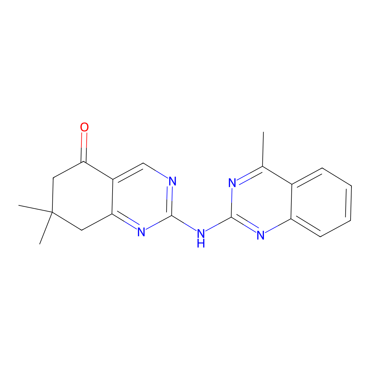 7,7-Dimethyl-2-[(4-methylquinazolin-2-yl)amino]-6,8-dihydroquinazolin-5-one molecular structure, CAS 511514-73-1