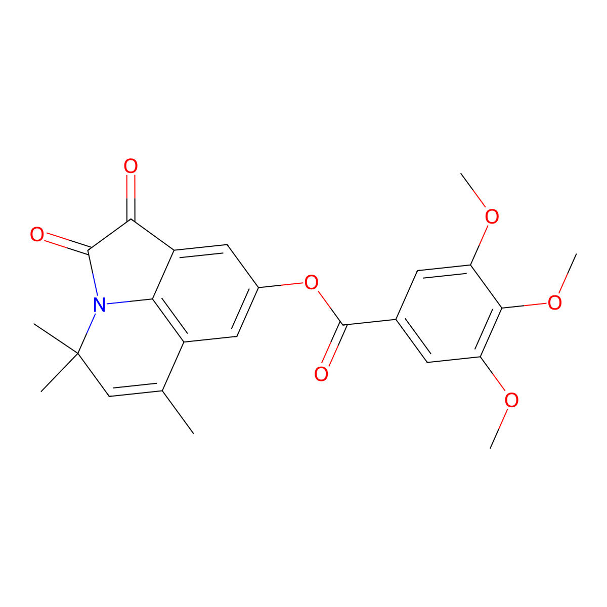 4,4,6-trimethyl-1,2-dioxo-1,2-dihydro-4H-pyrrolo[3,2,1-ij]quinolin-8-yl 3,4,5-trimethoxybenzoate molecular structure, CAS 511514-87-7