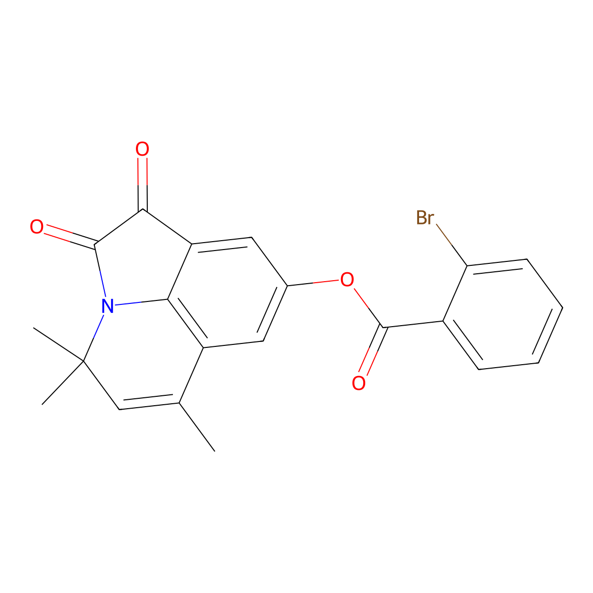 4,4,6-trimethyl-1,2-dioxo-1,2-dihydro-4H-pyrrolo[3,2,1-ij]quinolin-8-yl 2-bromobenzoate molecular structure, CAS 511514-90-2