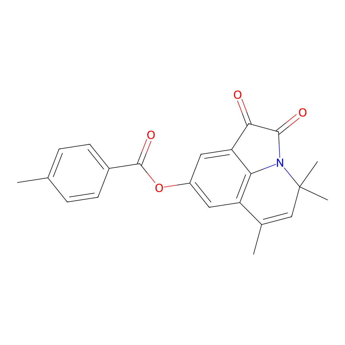 4,4,6-trimethyl-1,2-dioxo-1,2-dihydro-4H-pyrrolo[3,2,1-ij]quinolin-8-yl 4-methylbenzoate molecular structure, CAS 511514-91-3
