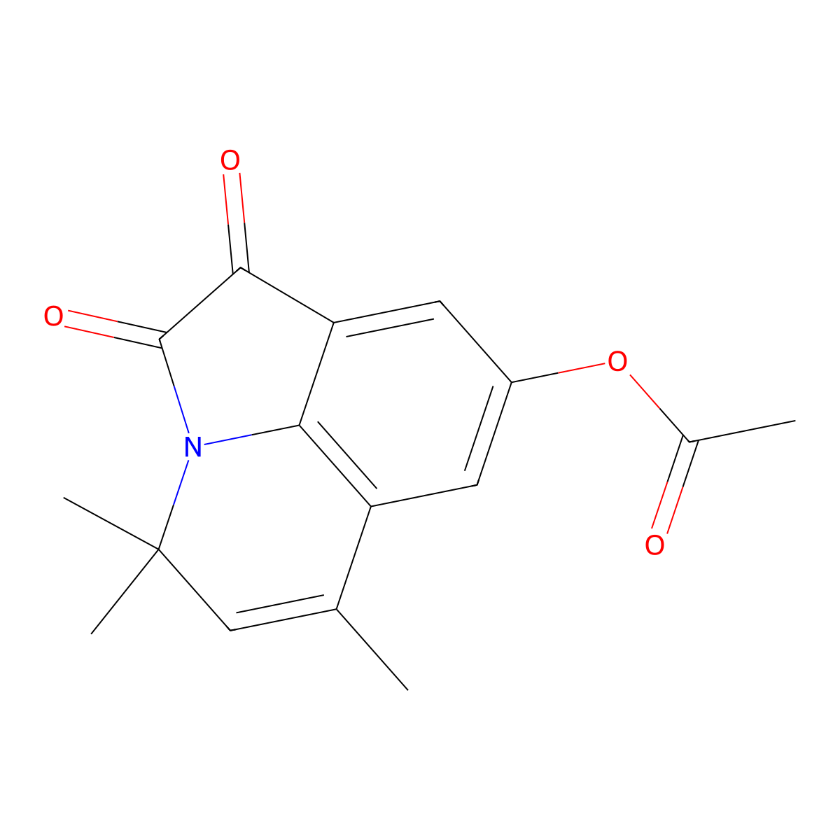 4,4,6-trimethyl-1,2-dioxo-1,2-dihydro-4H-pyrrolo[3,2,1-ij]quinolin-8-yl acetate molecular structure, CAS 511514-92-4