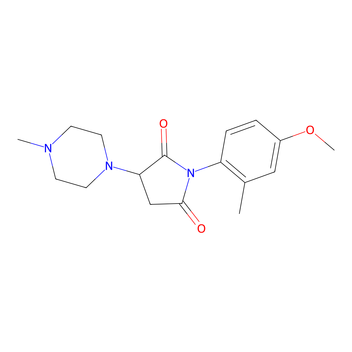 1-(4-Methoxy-2-methylphenyl)-3-(4-methylpiperazin-1-yl)pyrrolidine-2,5-dione molecular structure, CAS 511515-41-6