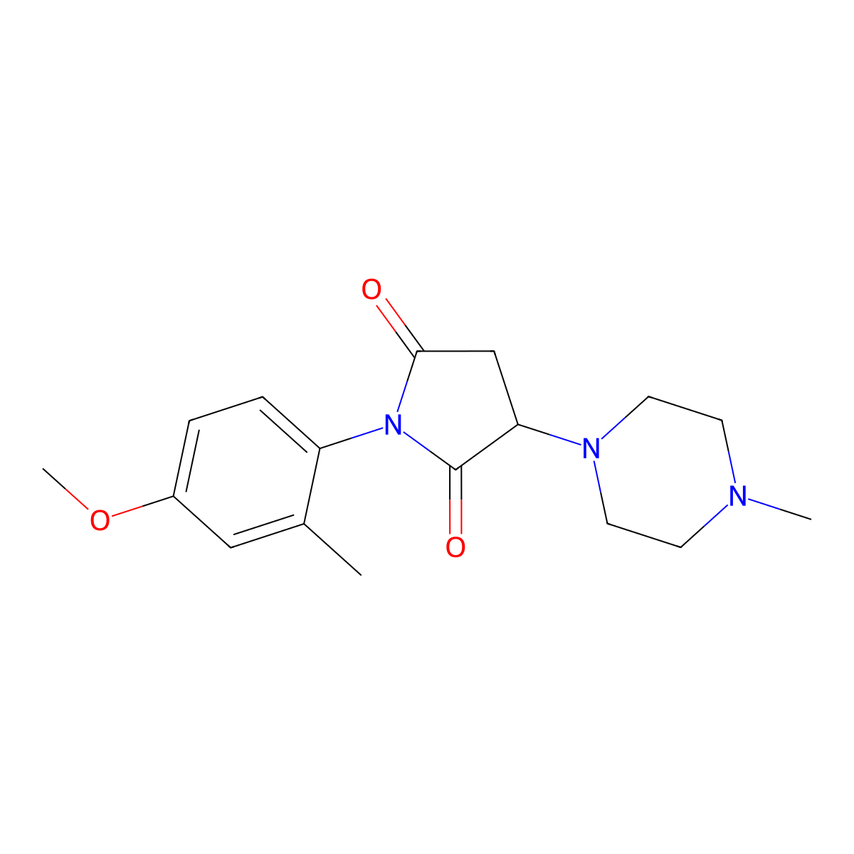 1-(4-Methoxy-2-methylphenyl)-3-(4-methylpiperazin-1-yl)pyrrolidine-2,5-dione molecular structure, CAS 511515-41-6
