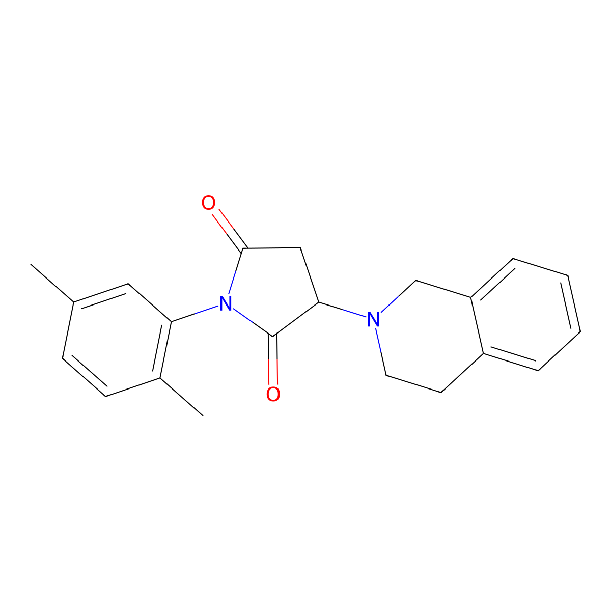 3-(3,4-dihydroisoquinolin-2(1H)-yl)-1-(2,5-dimethylphenyl)pyrrolidine-2,5-dione molecular structure, CAS 511515-43-8