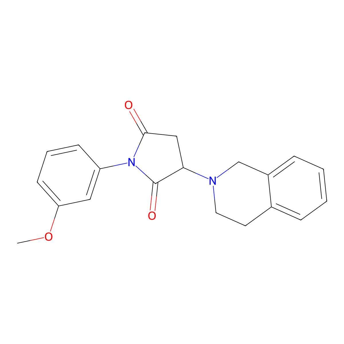 3-(3,4-dihydro-2(1H)-isoquinolinyl)-1-(3-methoxyphenyl)-2,5-pyrrolidinedione molecular structure, CAS 511515-44-9