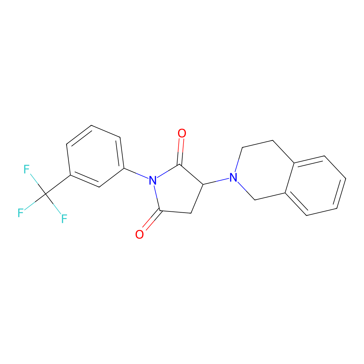 3-(3,4-dihydroisoquinolin-2(1H)-yl)-1-[3-(trifluoromethyl)phenyl]pyrrolidine-2,5-dione molecular structure, CAS 511515-45-0
