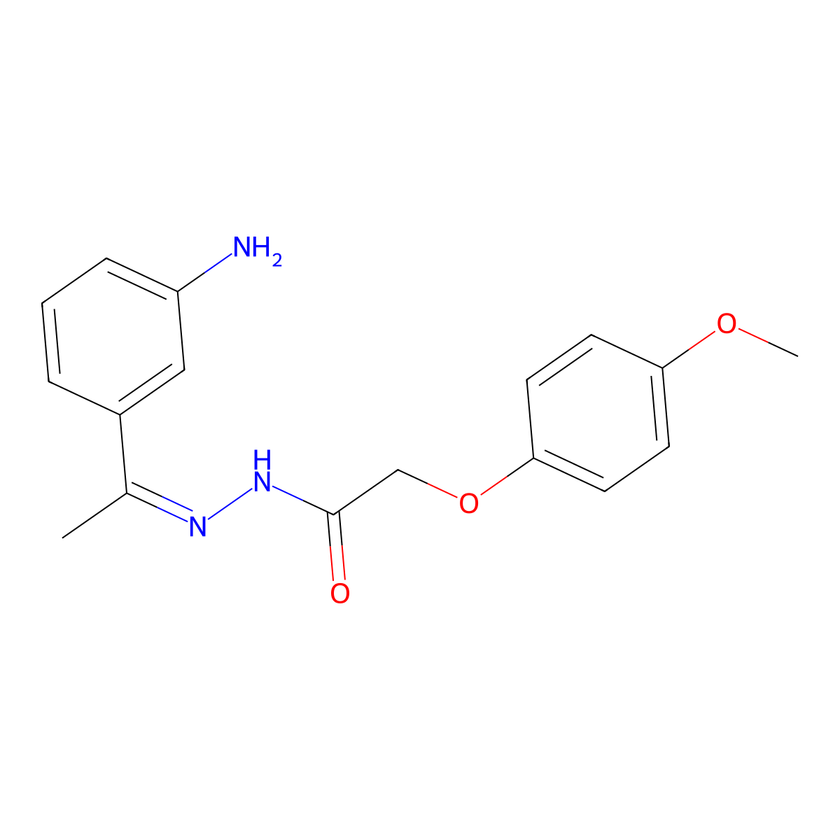(E)-N'-(1-(3-aminophenyl)ethylidene)-2-(4-methoxyphenoxy)acetohydrazide molecular structure, CAS 511515-70-1