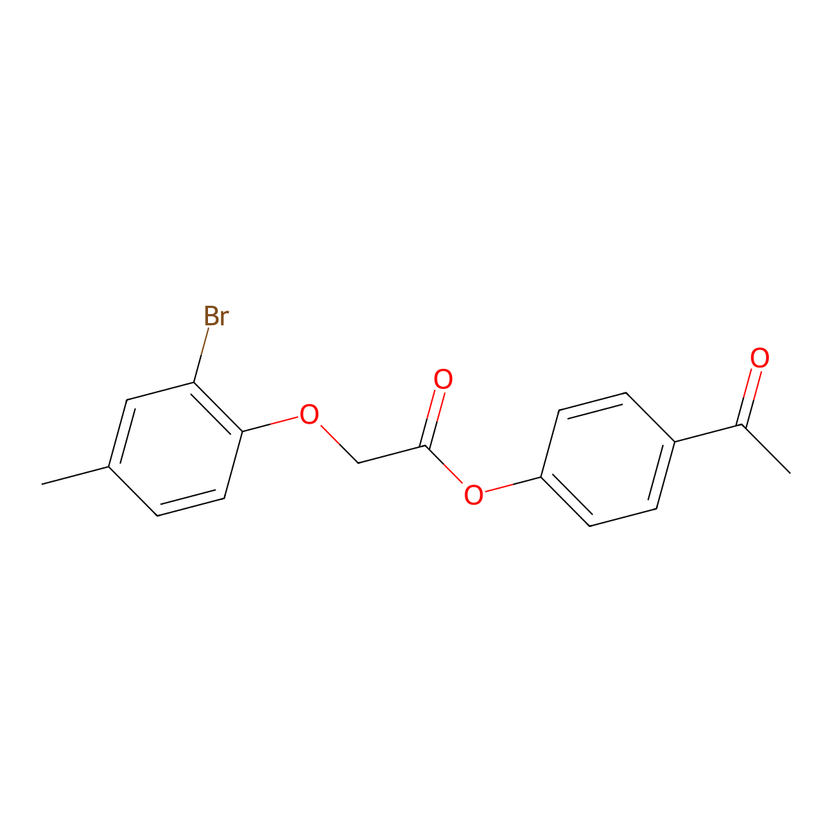 4-Acetylphenyl (2-bromo-4-methylphenoxy)acetate molecular structure, CAS 511516-15-7