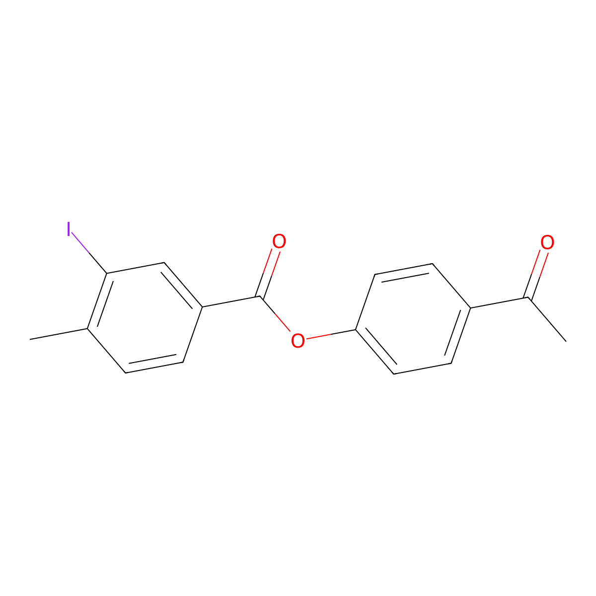 4-Acetylphenyl 3-iodo-4-methylbenzoate molecular structure, CAS 511516-29-3