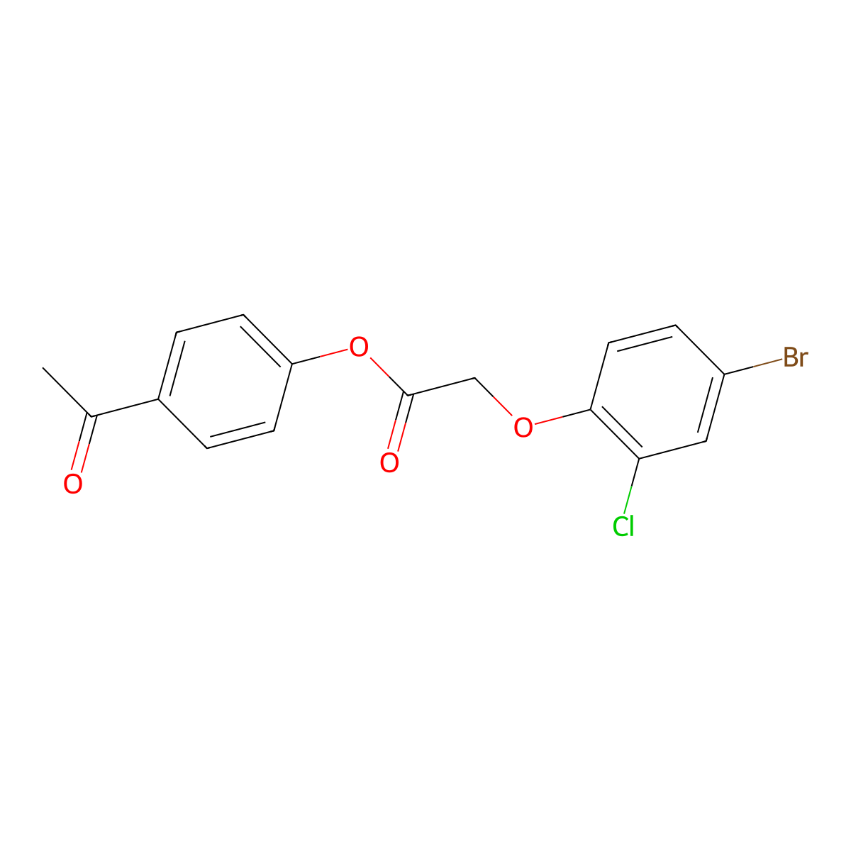 4-Acetylphenyl (4-bromo-2-chlorophenoxy)acetate molecular structure, CAS 511516-35-1