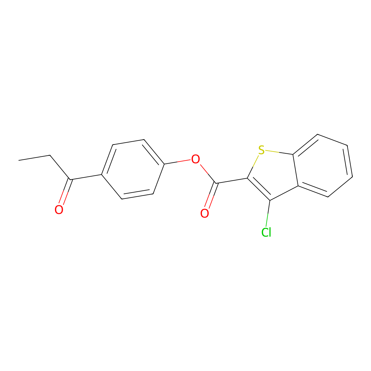 4-Propanoylphenyl 3-chloro-1-benzothiophene-2-carboxylate molecular structure, CAS 511516-39-5
