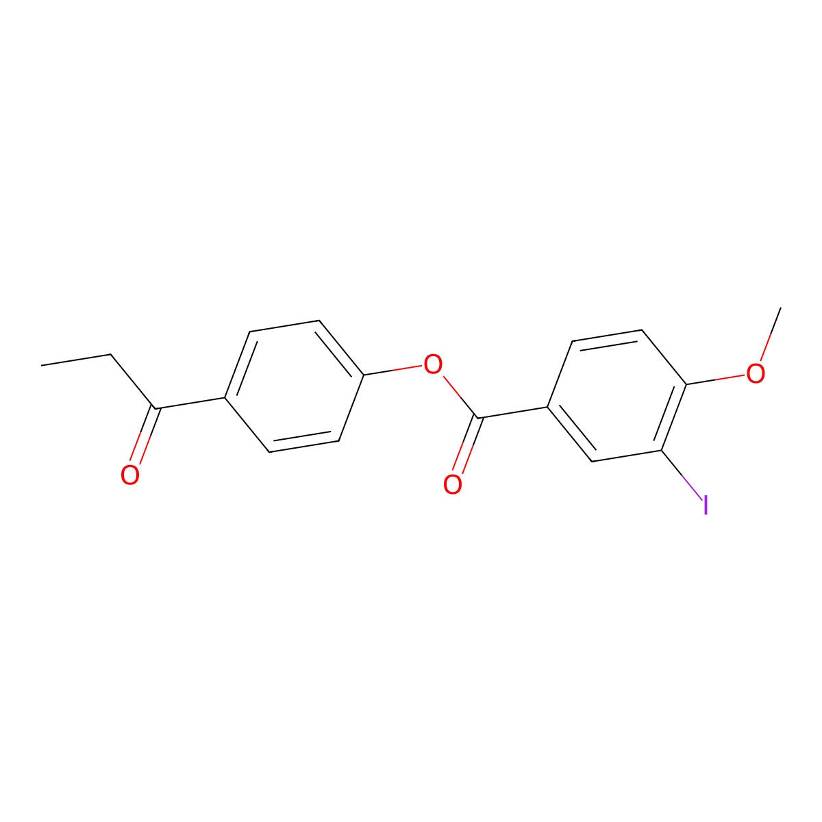 4-Propionylphenyl 3-iodo-4-methoxybenzoate molecular structure, CAS 511516-41-9