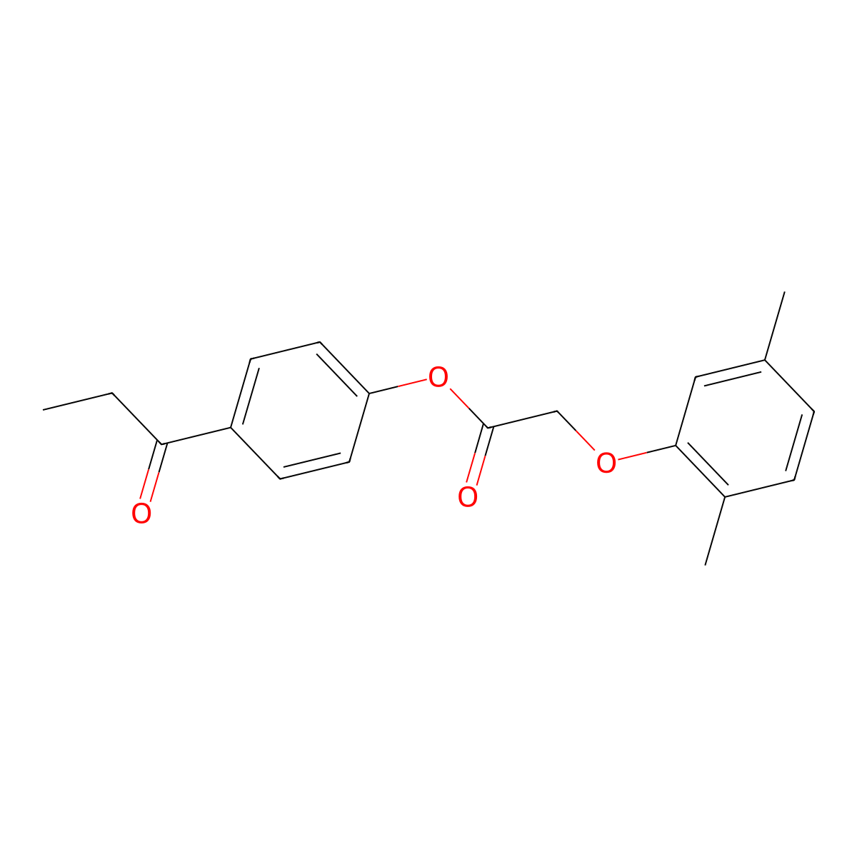 4-Propanoylphenyl (2,5-dimethylphenoxy)acetate molecular structure, CAS 511516-54-4
