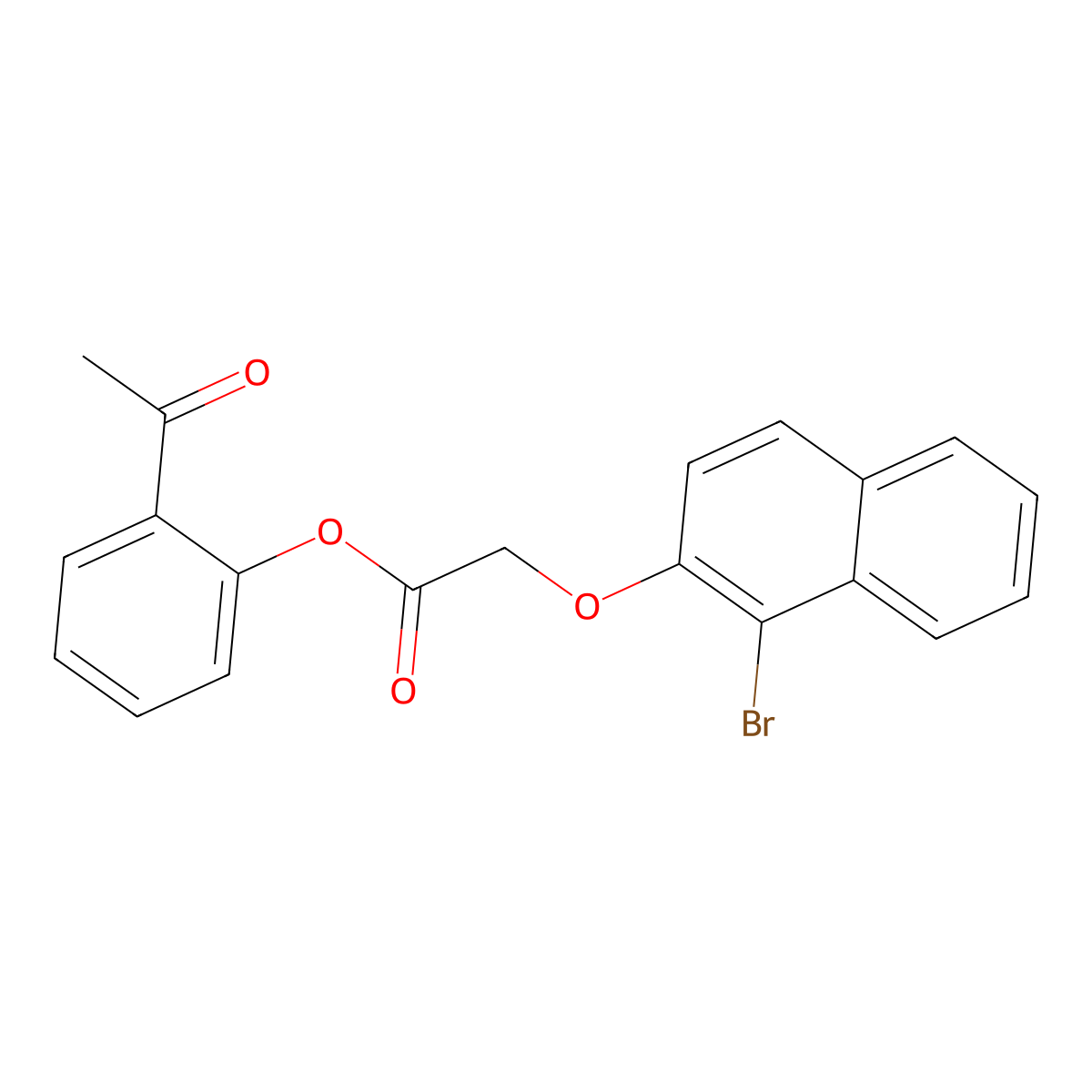 2-Acetylphenyl 2-(1-bromo-2-naphthyloxy)acetate molecular structure, CAS 511516-67-9