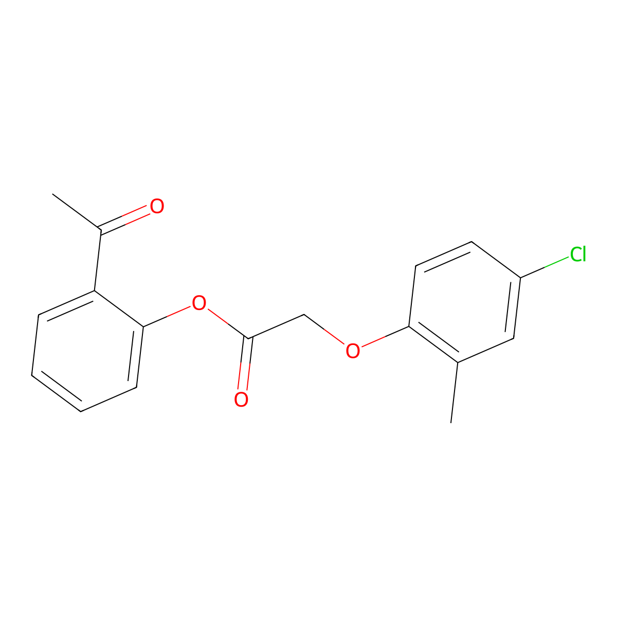 2-Acetylphenyl (4-chloro-2-methylphenoxy)acetate molecular structure, CAS 511516-68-0