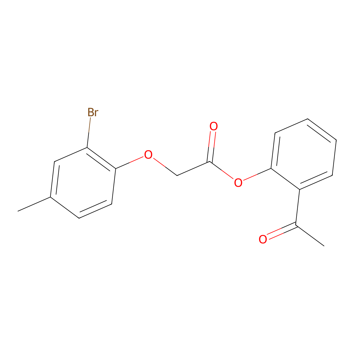 2-Acetylphenyl (2-bromo-4-methylphenoxy)acetate molecular structure, CAS 511516-72-6