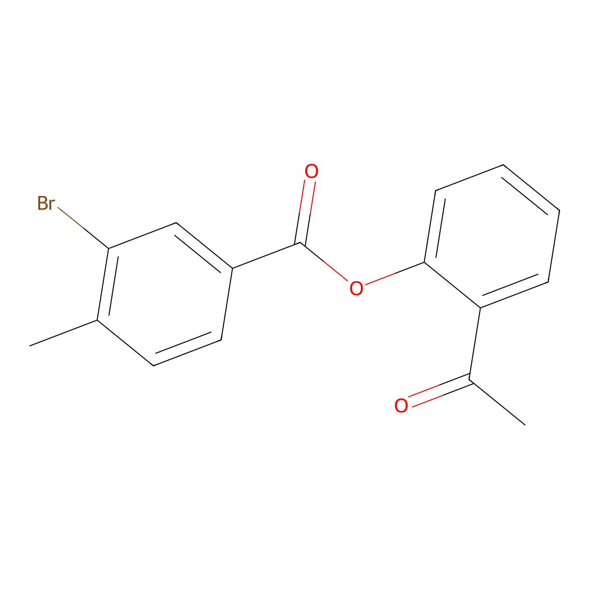 2-Acetylphenyl 3-bromo-4-methylbenzoate molecular structure, CAS 511516-77-1