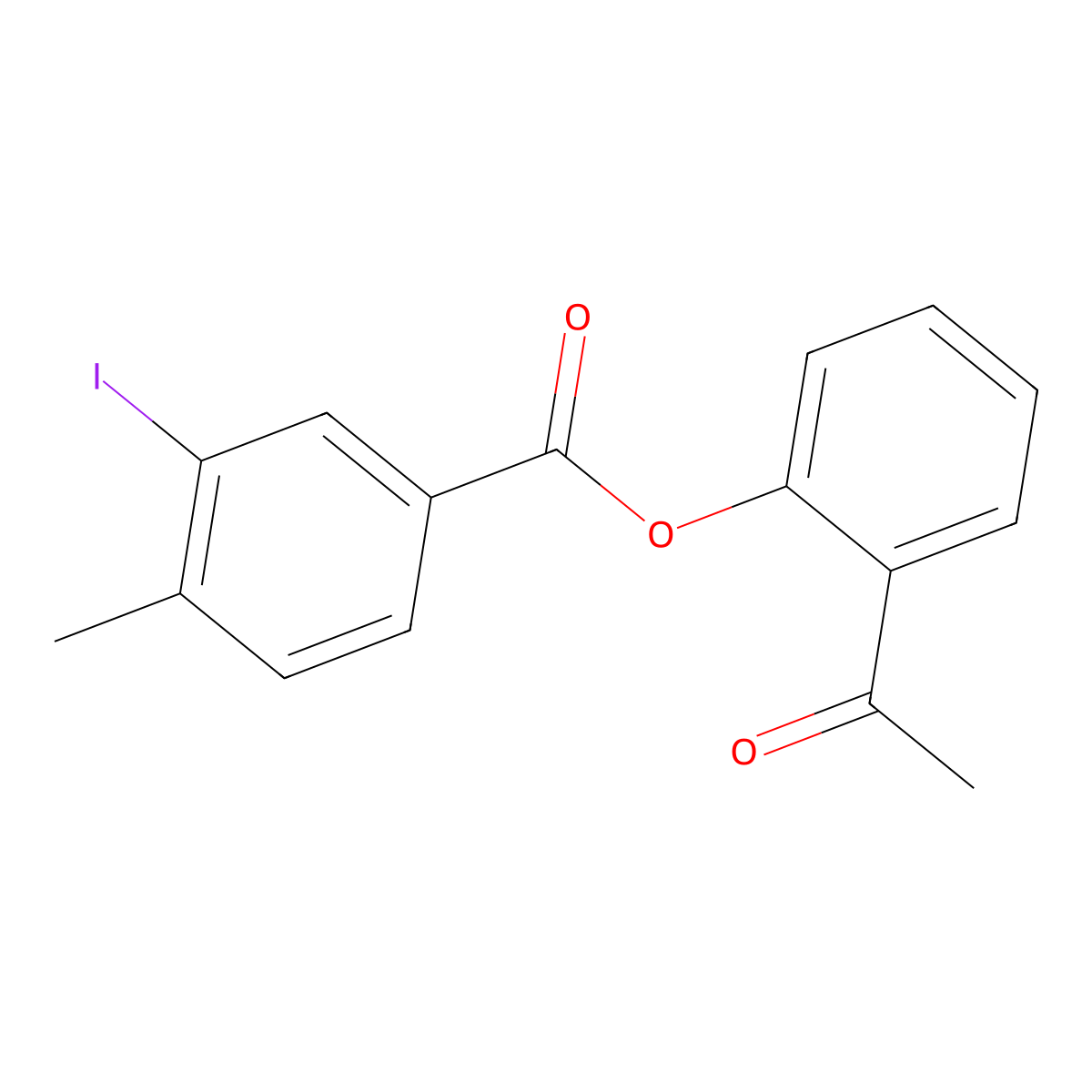 2-Acetylphenyl 3-iodo-4-methylbenzoate molecular structure, CAS 511516-81-7