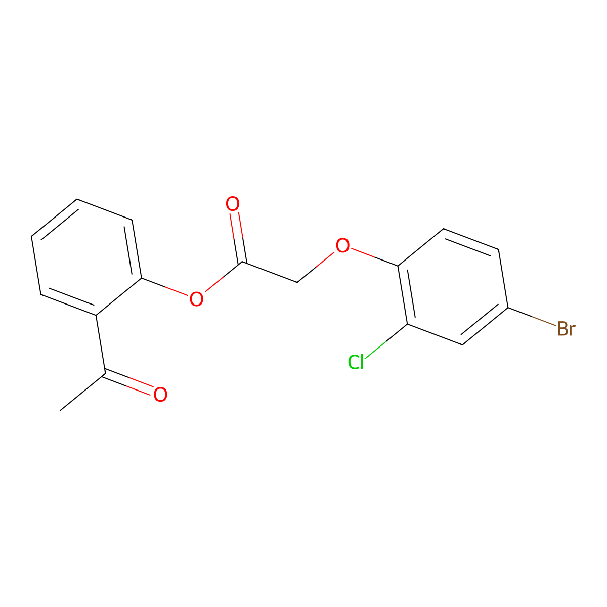 2-Acetylphenyl (4-bromo-2-chlorophenoxy)acetate molecular structure, CAS 511516-85-1