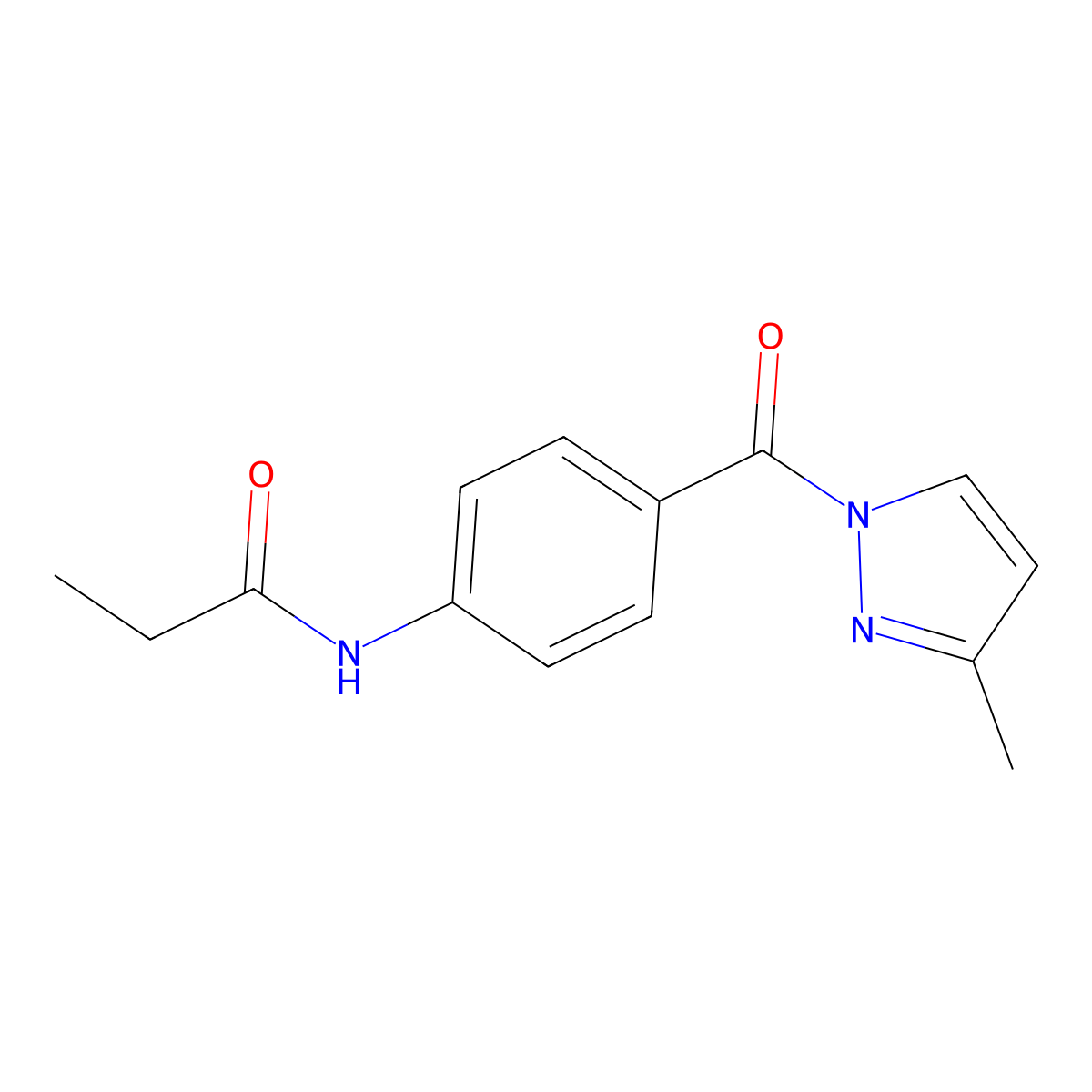N-[4-(3-Methyl-pyrazole-1-carbonyl)-phenyl]-propionamide molecular structure, CAS 511516-92-0