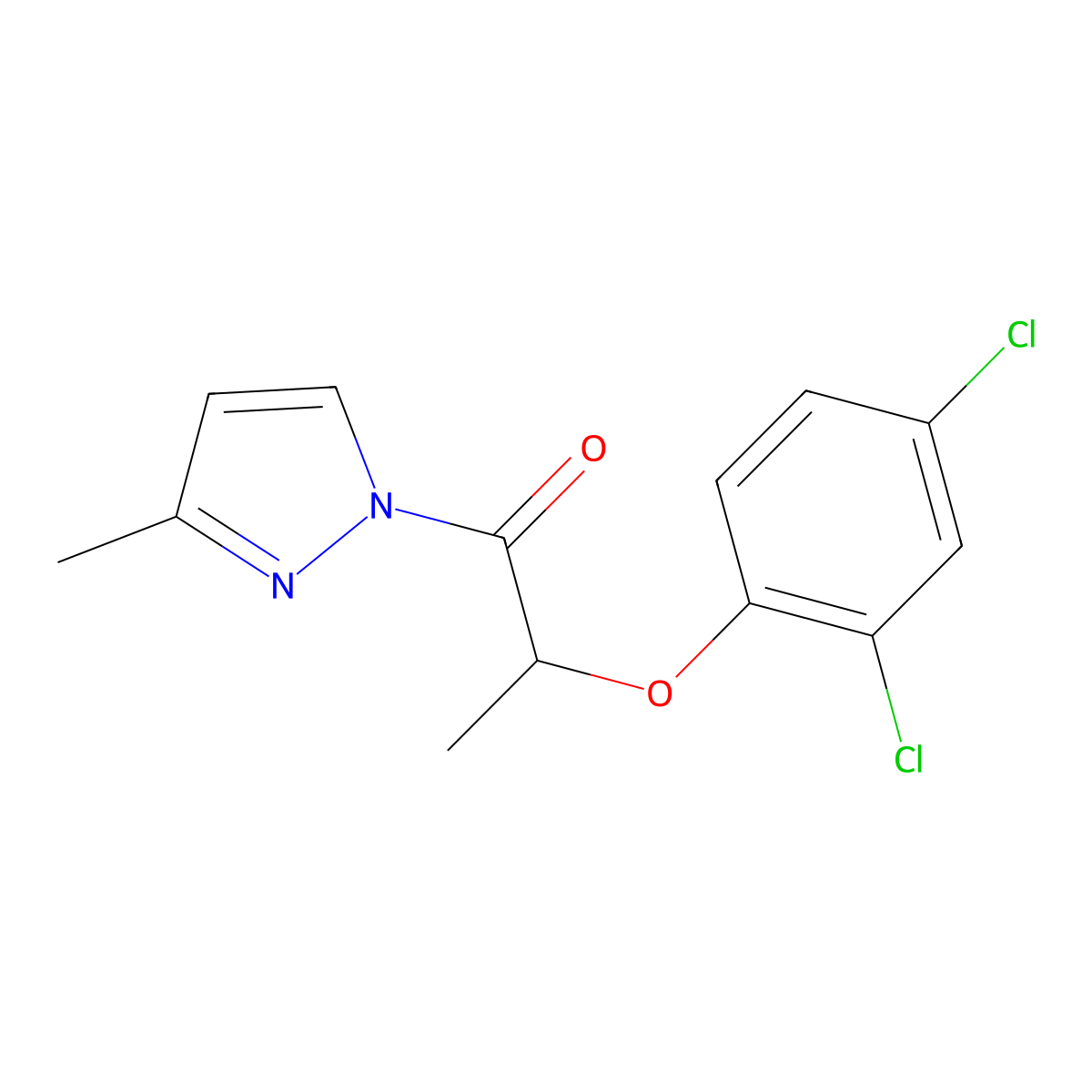 2-(2,4-Dichlorophenoxy)-1-(3-methylpyrazol-1-yl)propan-1-one molecular structure, CAS 511517-19-4