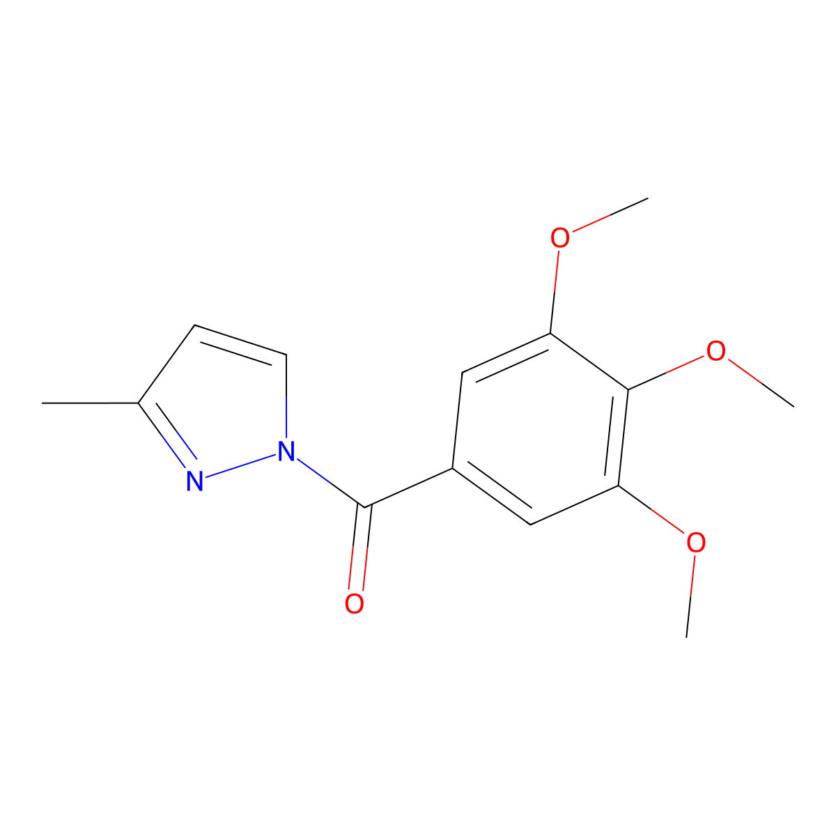 (3-Methylpyrazol-1-yl)-(3,4,5-trimethoxyphenyl)methanone molecular structure, CAS 511517-21-8