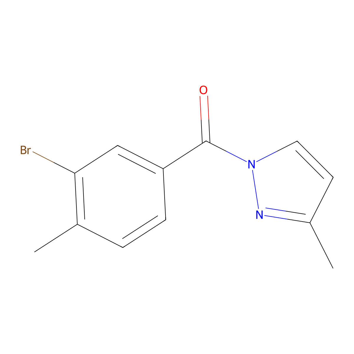 (3-Bromo-4-methylphenyl)-(3-methylpyrazol-1-yl)methanone molecular structure, CAS 511517-53-6