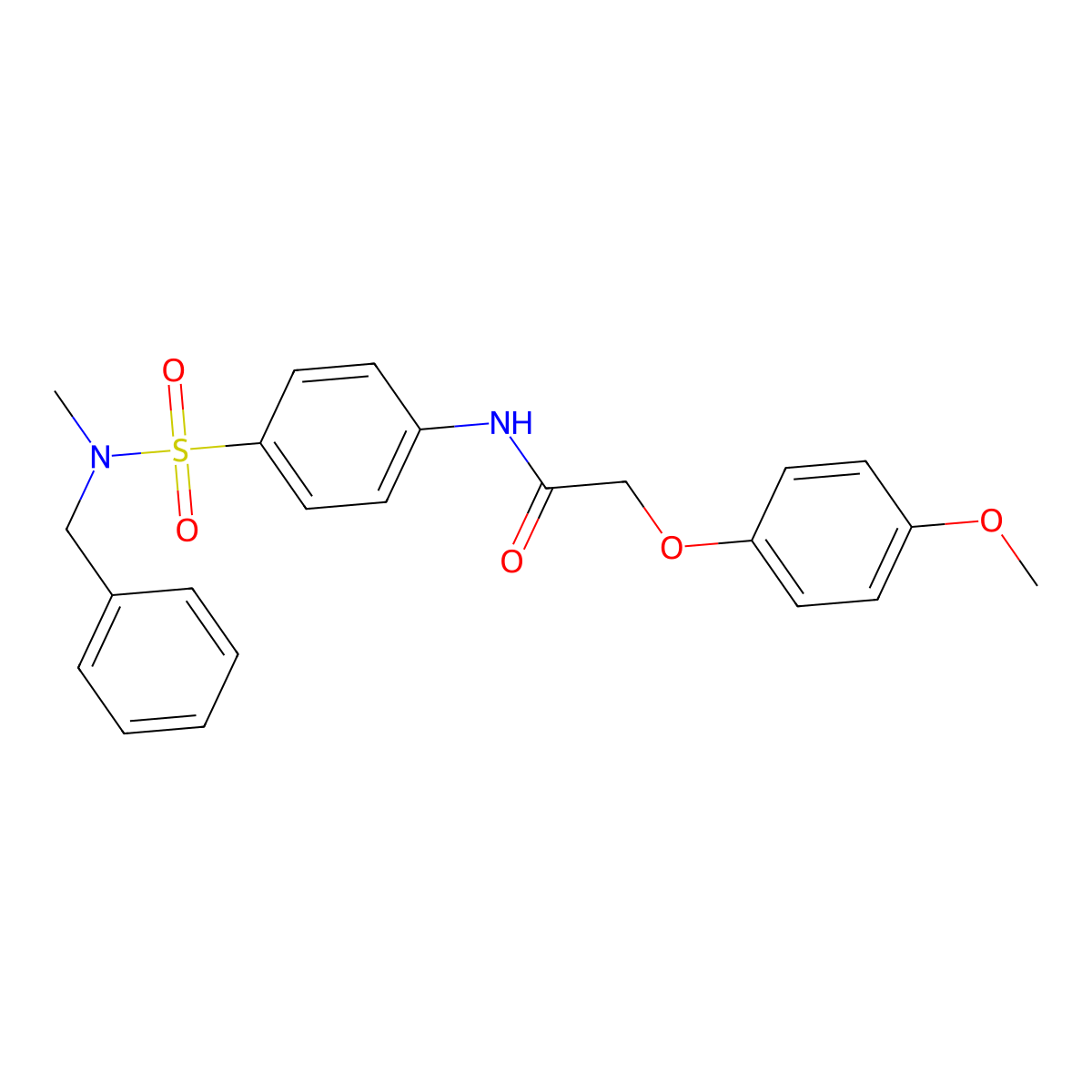 N-(4-{[benzyl(methyl)amino]sulfonyl}phenyl)-2-(4-methoxyphenoxy)acetamide molecular structure, CAS 511517-89-8