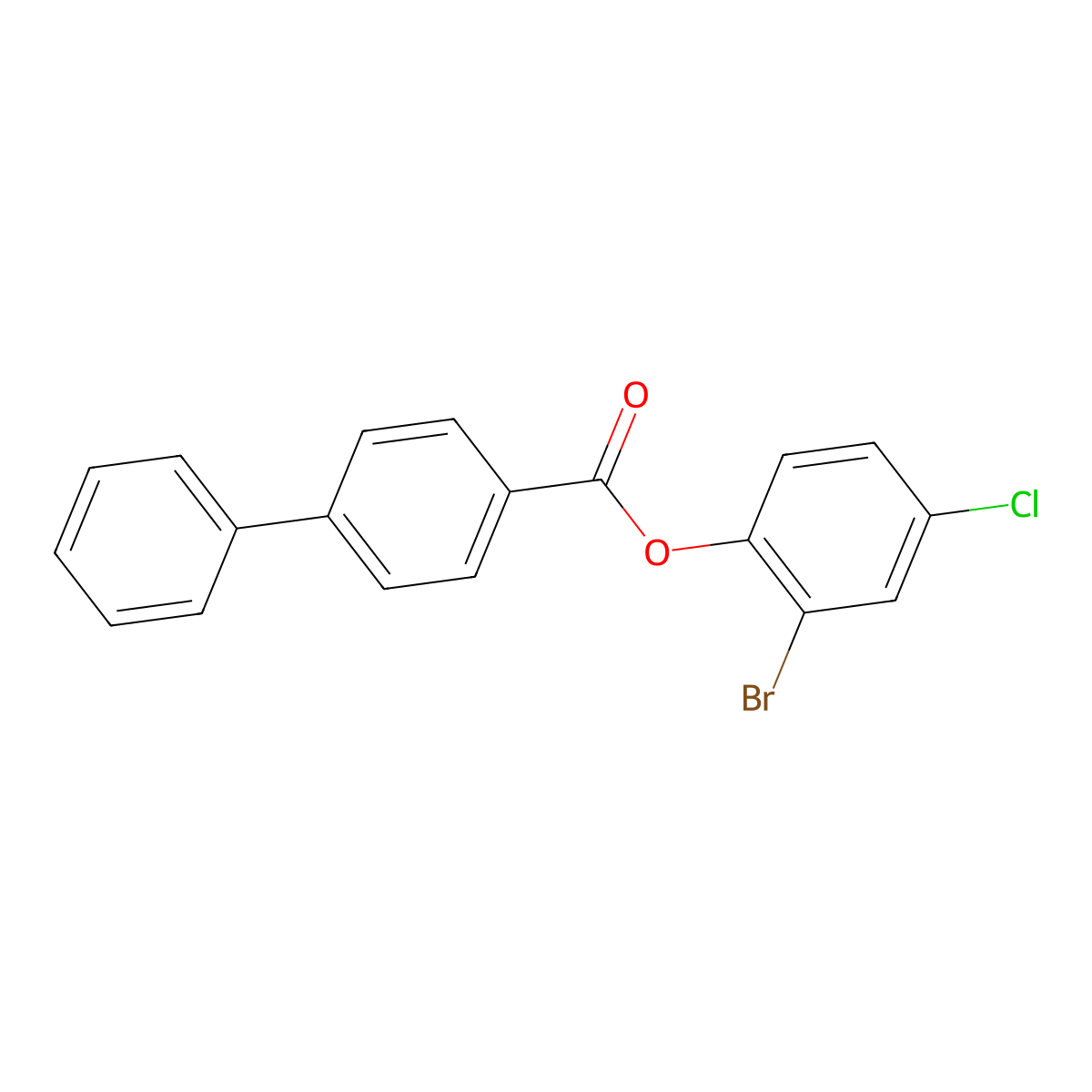 2-Bromo-4-chlorophenyl [1,1'-biphenyl]-4-carboxylate molecular structure, CAS 511518-11-9