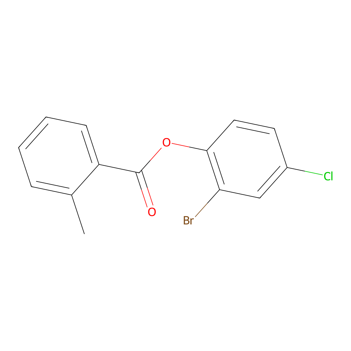 2-Bromo-4-chlorophenyl 2-methylbenzoate molecular structure, CAS 511518-16-4