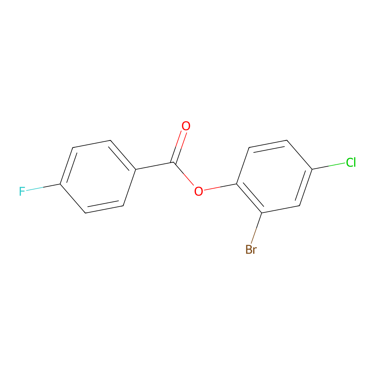 2-Bromo-4-chlorophenyl 4-fluorobenzoate molecular structure, CAS 511518-17-5