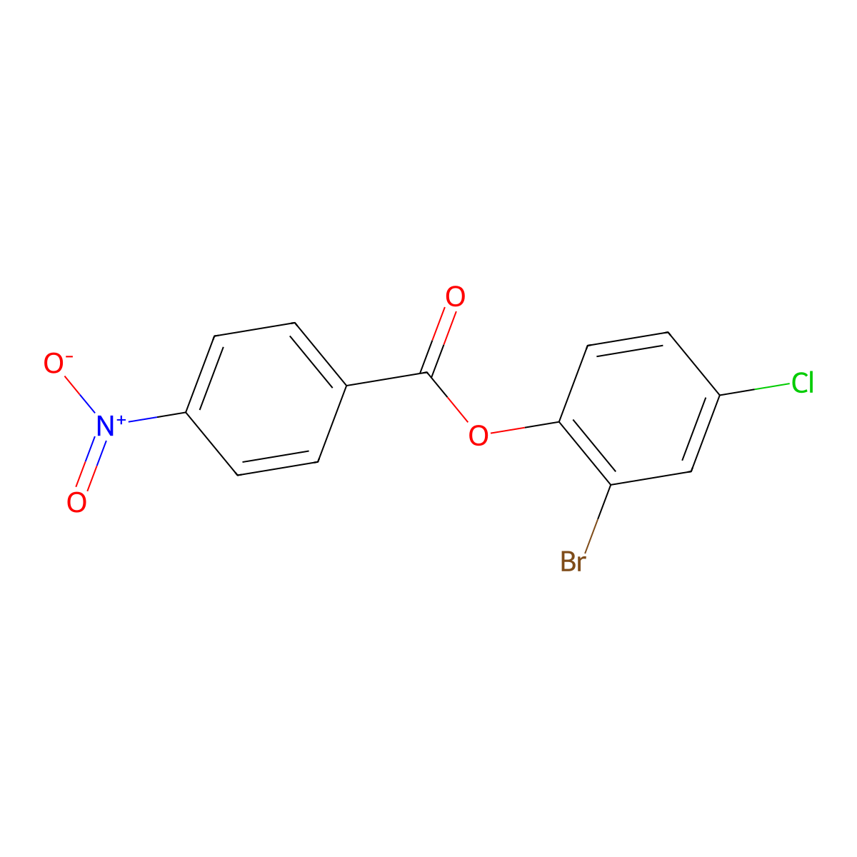 2-Bromo-4-chlorophenyl 4-nitrobenzoate molecular structure, CAS 511518-18-6